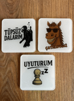 3'lü Bardak Altlığı (Slogan)